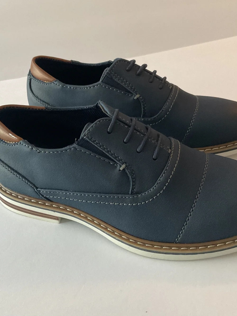 Boys Navy Casual Dress Shoes - Classic Lace-Up